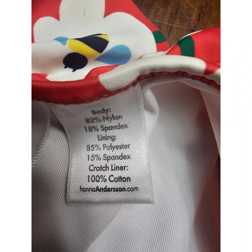 Hanna Andersson Kids Red Daisy Bumblebee Ruffle One Piece Swimsuit Size 100 US 4